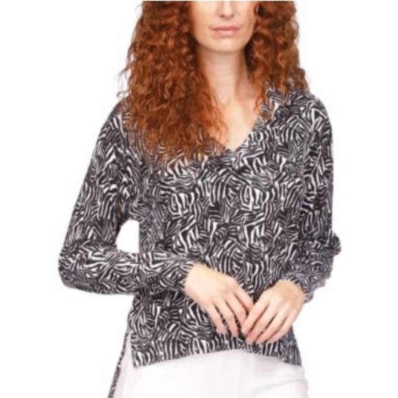 Michael Kors Women’s Zebra Drop-Hem Sweater size L - Picture 1 of 11